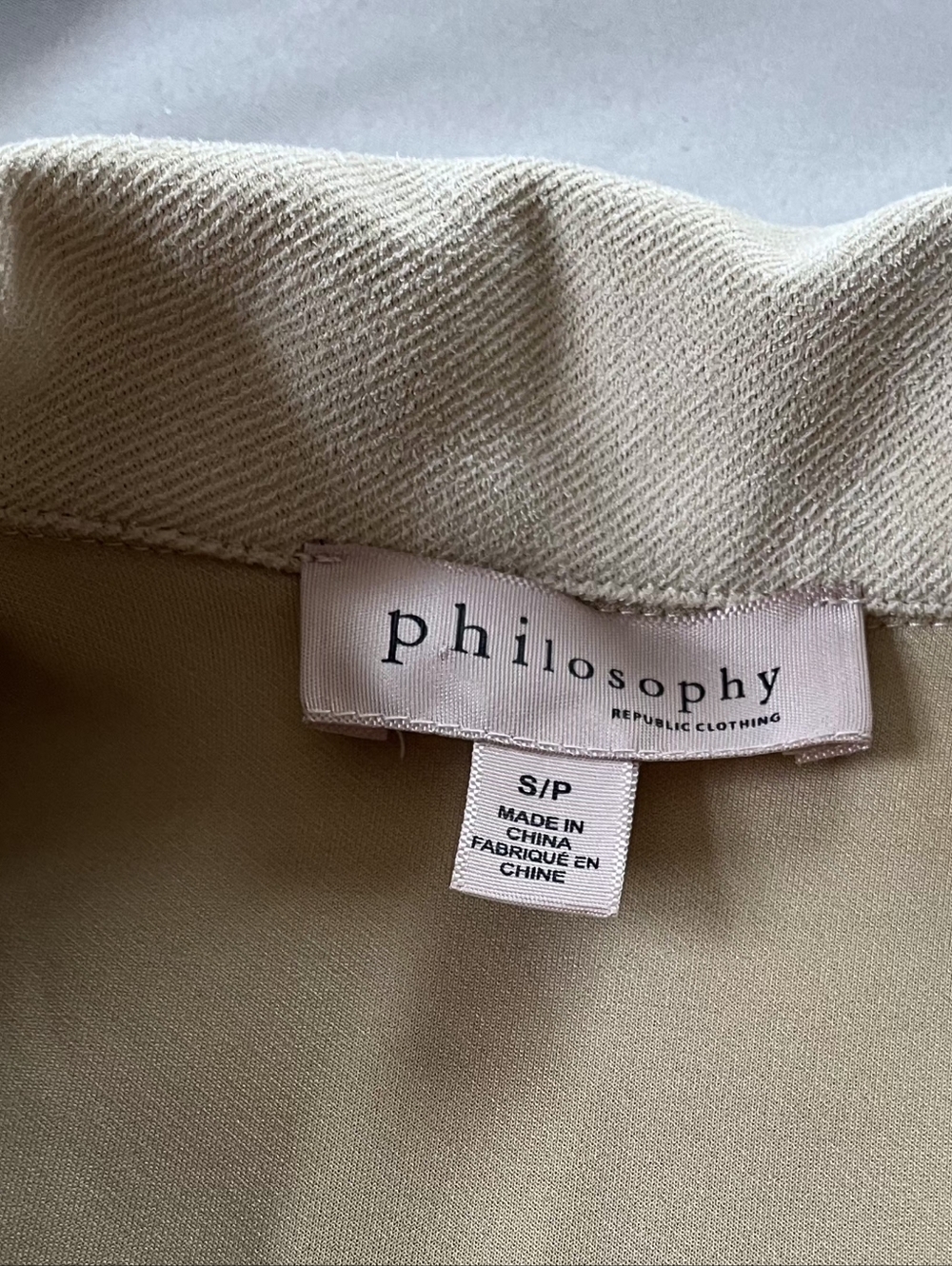 Philosophy Neutral Beige Open-Front Trench Coat | Size Petite Small - Picture 5 of 7